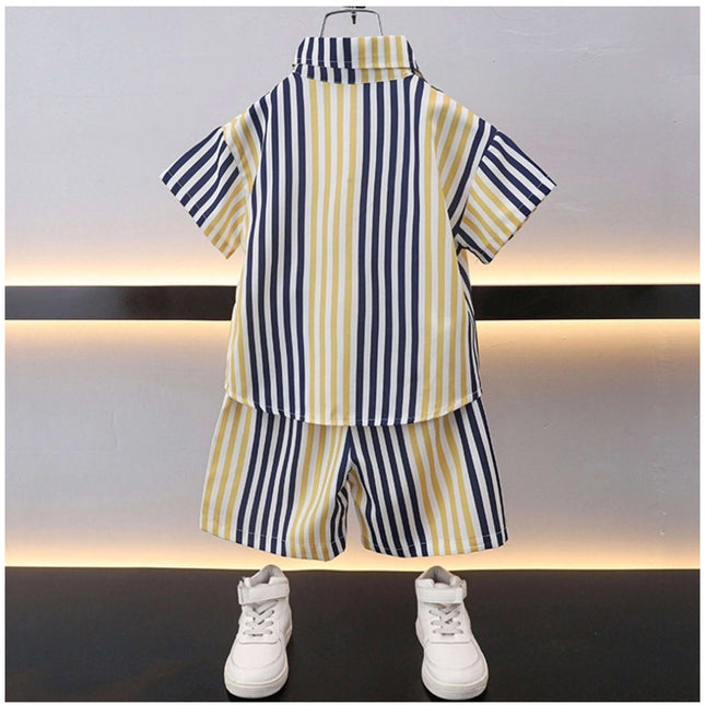 Boy's Lycra Blend Printed Short Sleeve Shirt and Shorts Set (MultiColor)