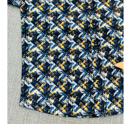 Boy's Cotton Blend Printed Short Sleeve Shirt (MultiColor)