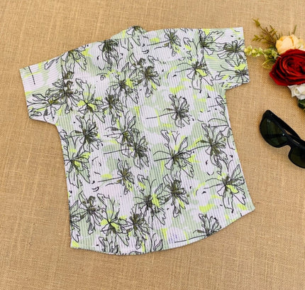 Boy's Cotton Blend Printed Short Sleeve Shirt and Shorts Set (MultiColor)