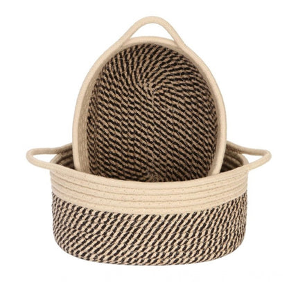 Cotton Basket 2 Pcs Storage Basket For Clothes (Brown)