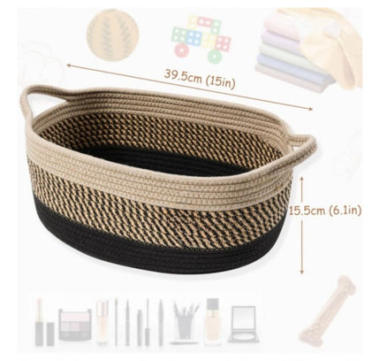 Cotton Baby Basket Pack of 1 Storage Basket For Clothes (Brown)