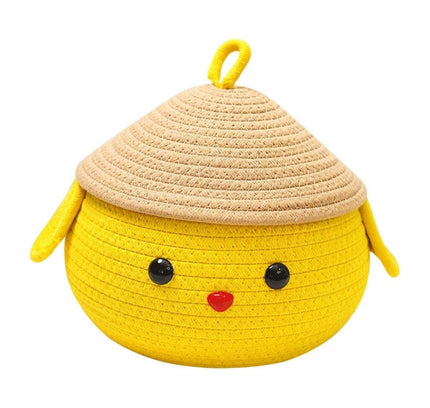 Cotton Gudda Pack of 1 Storage Basket For Clothes (Yellow)