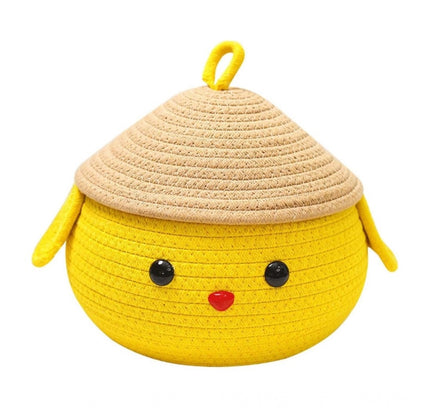 Cotton Gudda Pack of 1 Storage Basket For Clothes (Yellow)