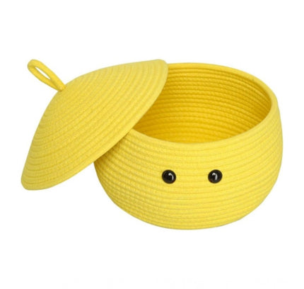 Cotton Gudda Pack of 1 Storage Basket For Clothes (Yellow)