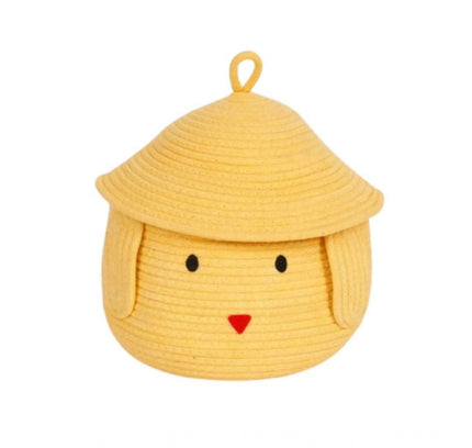 Cotton Gudda Pack of 1 Storage Basket For Clothes (Yellow)