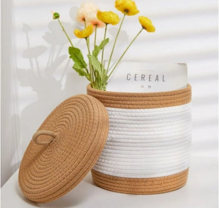 Cotton Basket Pack of 1 Storage Basket For Clothes (White)