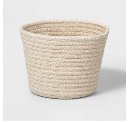 Cotton White Pen Holder Pack of 1 Storage Basket For Clothes (White)