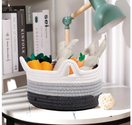 Cotton Cat Basket Inch Pack of 1 Storage Basket For Clothes (Multicolor)