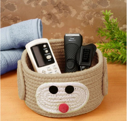 Cotton Pen Holder Inch Pack of 1 Storage Basket For Clothes (Beige)