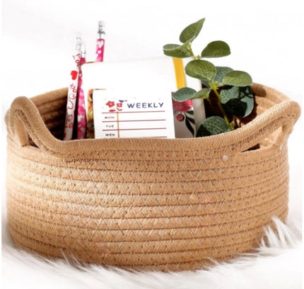 Cotton Cat Basket Inch Pack of 1 Storage Basket For Clothes (Beige)