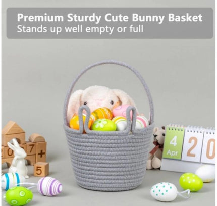 Cotton Toy Bucket Pack of 1 Storage Basket For Clothes (Grey)