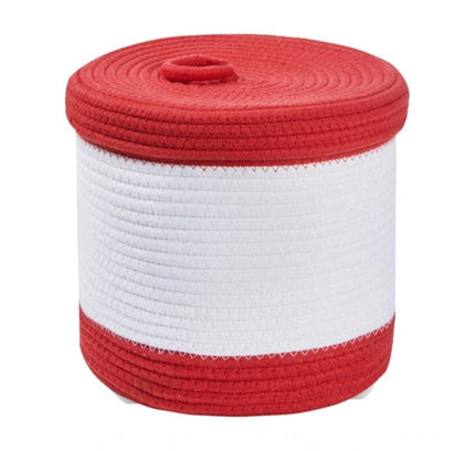 Cotton Basket Pack of 1 Storage Basket For Clothes (Red)