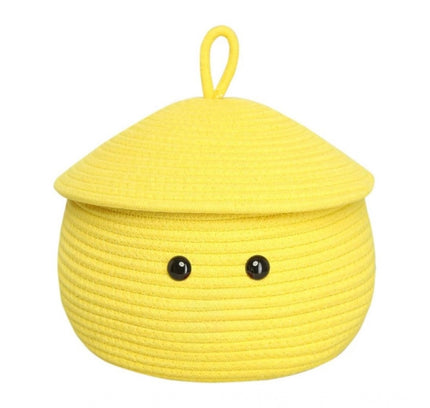 Cotton Gudda Pack of 1 Storage Basket For Clothes (Yellow)