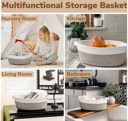 Cotton Baby Gift Basket Inch Pack of 1 Storage Basket For Clothes (White)