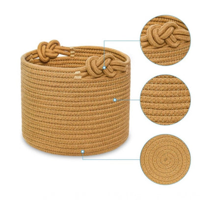 Cotton Brown Basket Inch Pack of 1 Storage Basket For Clothes (Brown)