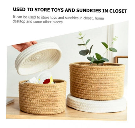 Cotton Box White Lid Inch Pack of 1 Storage Basket For Clothes (Brown)