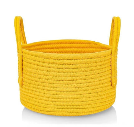 Cotton Basket Inch Pack of 1 Storage Basket For Clothes (Yellow)