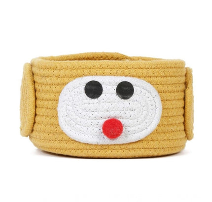 Cotton Pen Holder Pack of 1 Storage Basket For Clothes (Yellow)