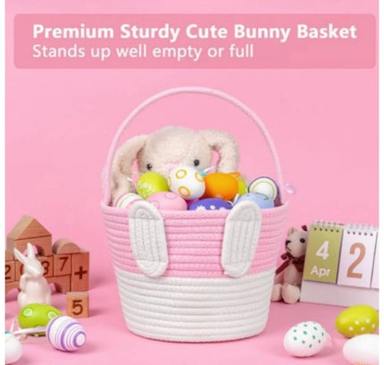 Cotton Toys Bucket Pack of 1 Storage Basket For Clothes (Pink)