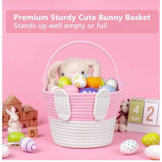 Cotton Toys Bucket Pack of 1 Storage Basket For Clothes (Pink)