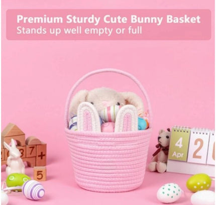 Cotton Ear Toy Bucket Pack of 1 Storage Basket For Clothes (Pink)