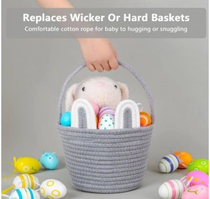 Cotton Ear Toys Bucket Pack of 1 Storage Basket For Clothes (Grey)