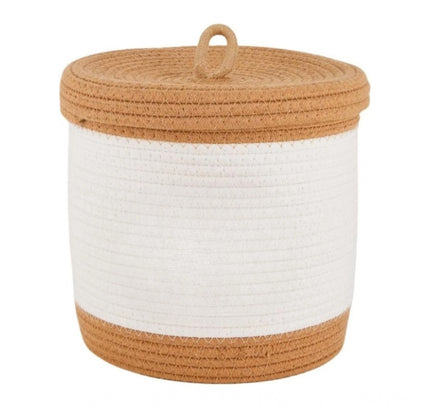 Cotton Basket Pack of 1 Storage Basket For Clothes (White)