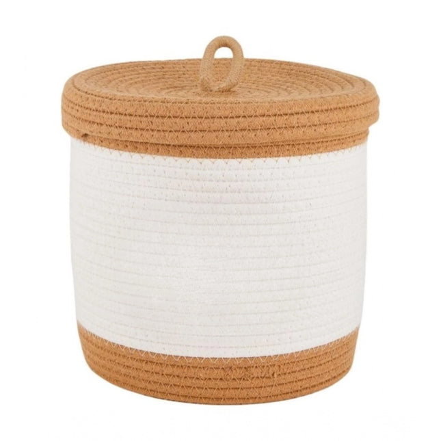 Cotton Basket Pack of 1 Storage Basket For Clothes (White)