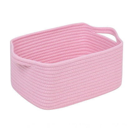 Cotton Basket Pack of 1 Storage Basket For Clothes (Pink)
