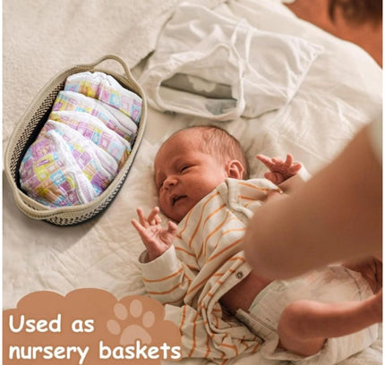 Cotton Baby Basket Pack of 1 Storage Basket For Clothes (Brown)