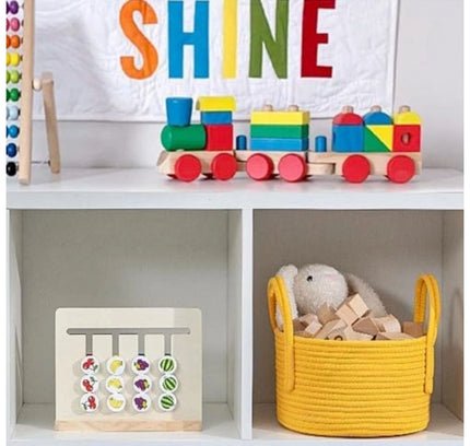 Cotton Basket Inch Pack of 1 Storage Basket For Clothes (Yellow)