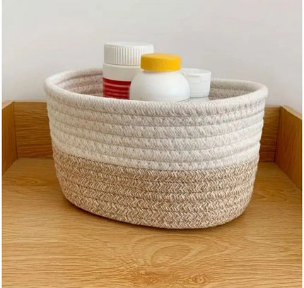 Cotton Bathroom Storage Basket Pack of 1 Storage Basket For Clothes (White)