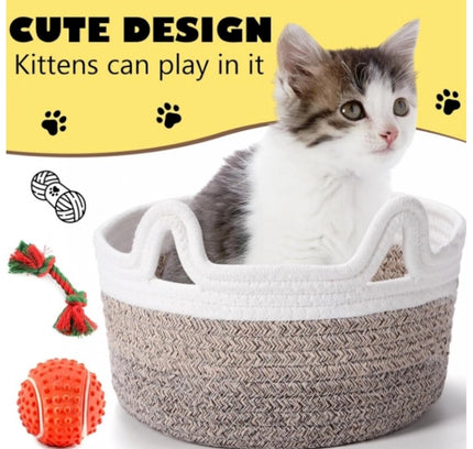 Cotton Cat Basket Inch Pack of 1 Storage Basket For Clothes (Multicolor)