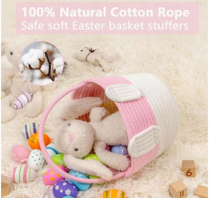 Cotton Toys Bucket Pack of 1 Storage Basket For Clothes (Pink)