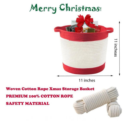 Cotton Basket Pack of 1 Storage Basket For Clothes (Red)