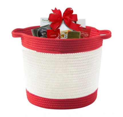 Cotton Basket Pack of 1 Storage Basket For Clothes (Red)