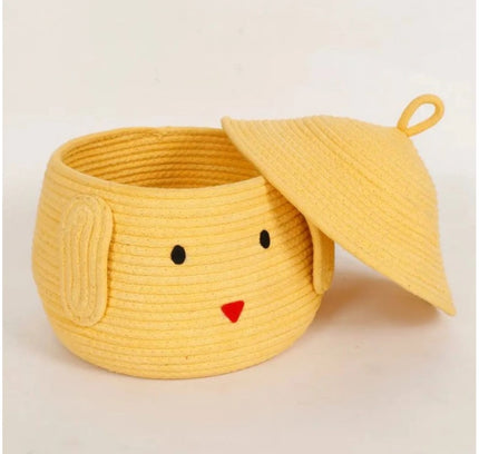 Cotton Gudda Pack of 1 Storage Basket For Clothes (Yellow)