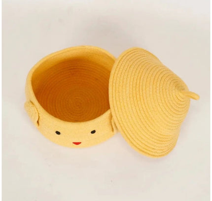 Cotton Gudda Pack of 1 Storage Basket For Clothes (Yellow)