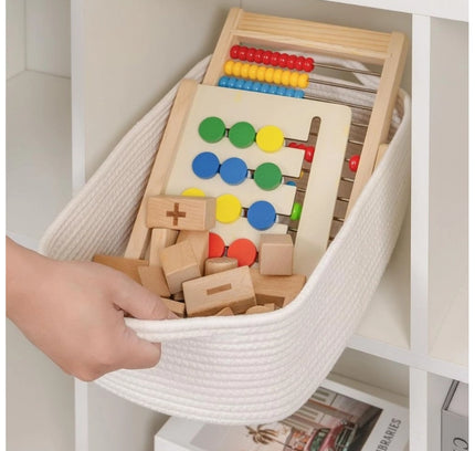 Cotton Basket Pack of 1 Storage Basket For Clothes (White)