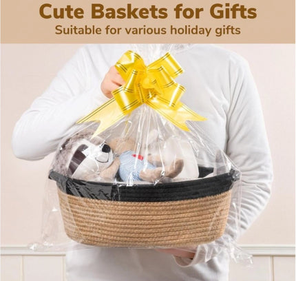 Cotton Baby Gift Basket Pack of 1 Storage Basket For Clothes (Beige)