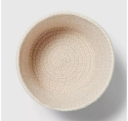 Cotton White Pen Holder Pack of 1 Storage Basket For Clothes (White)