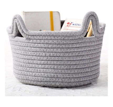 Cotton Cat Basket Inch Pack of 1 Storage Basket For Clothes (Grey)