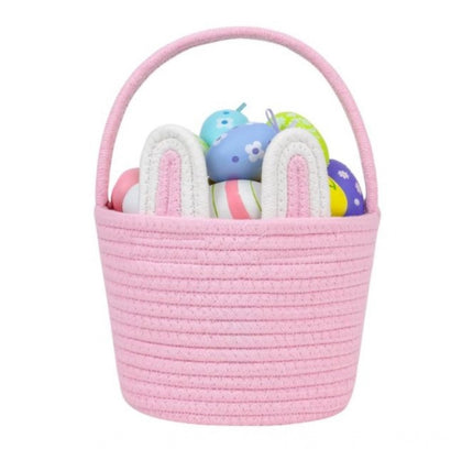 Cotton Ear Toy Bucket Pack of 1 Storage Basket For Clothes (Pink)