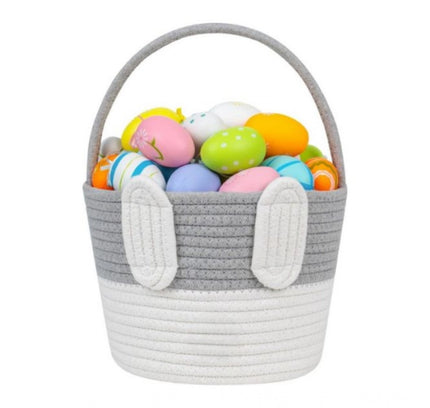 Cotton Toy Bucket Pack of 1 Storage Basket For Clothes (Grey)