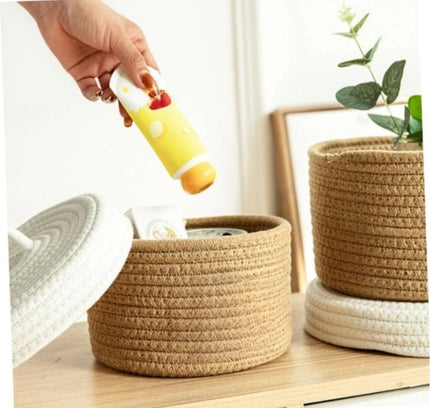 Cotton Box White Lid Inch Pack of 1 Storage Basket For Clothes (Brown)