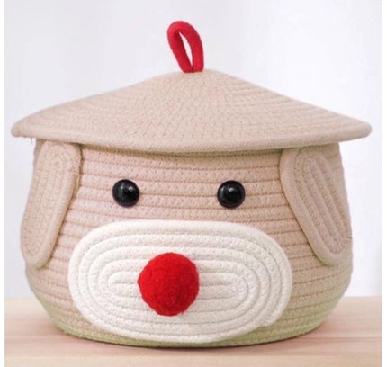 Cotton Gudda Pack of 1 Storage Basket For Clothes (Beige)