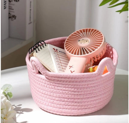 Cotton Cat Basket Inch Pack of 1 Storage Basket For Clothes (Pink)