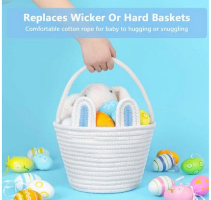 Cotton Ear Toys Bucket Pack of 1 Storage Basket For Clothes (White)