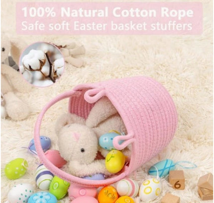 Cotton Toy Bucket Pack of 1 Storage Basket For Clothes (Pink)