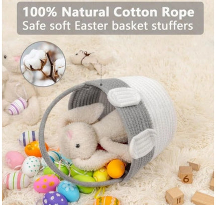 Cotton Toy Bucket Pack of 1 Storage Basket For Clothes (Grey)